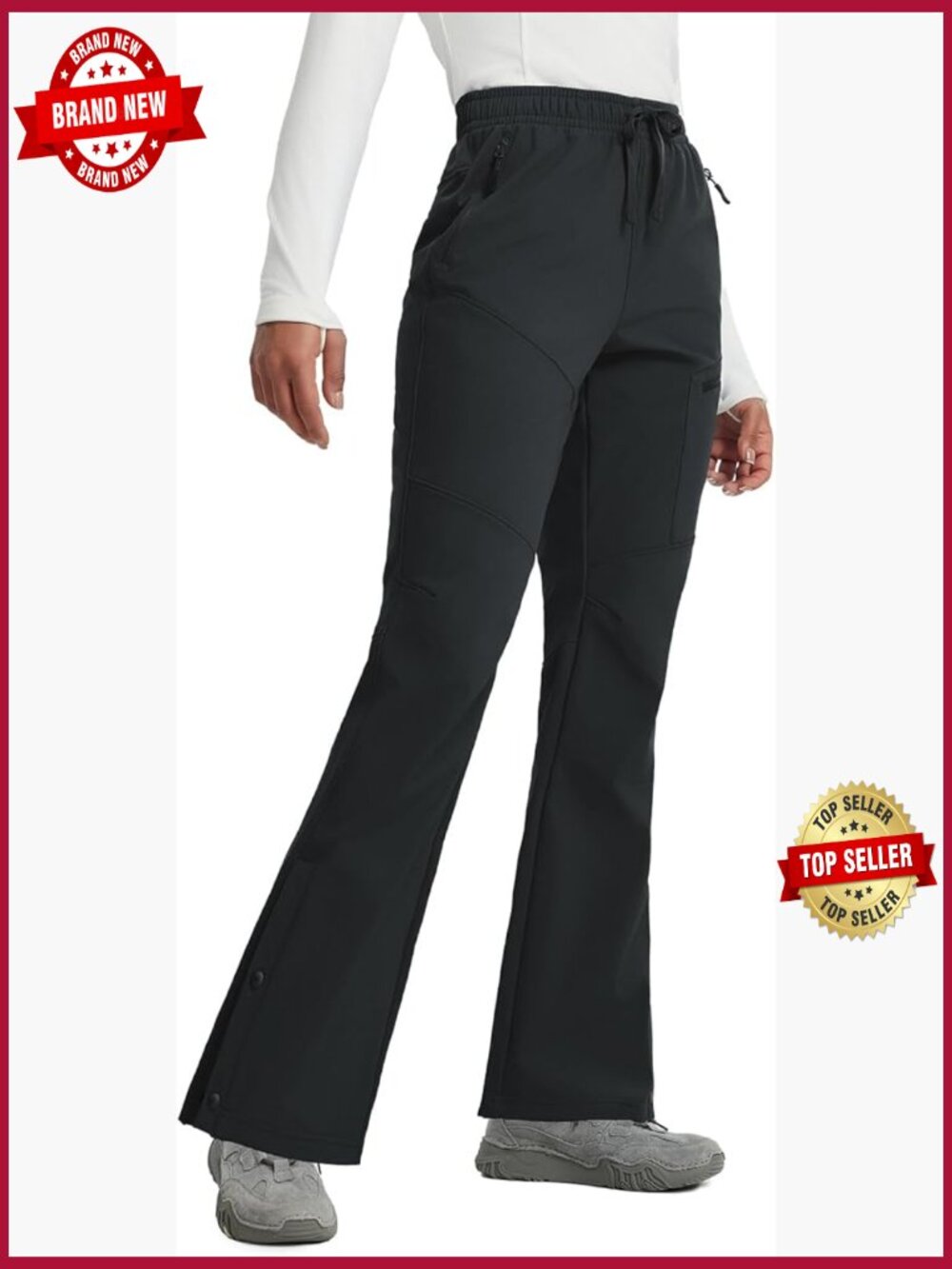 Women's Waterproof Fleece Lined Hiking Pants with Pockets